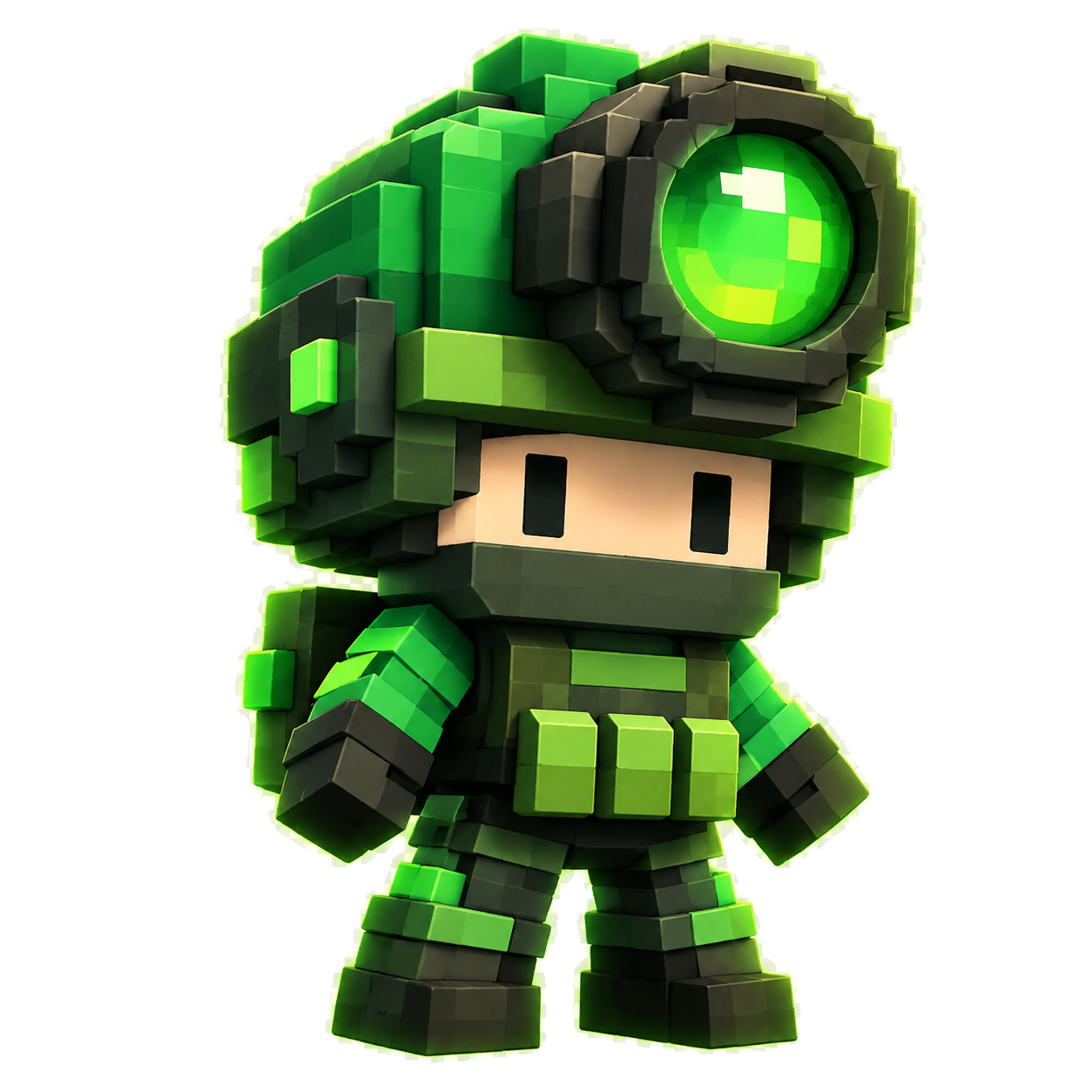 Voxiom Wiki voxel trooper mascot — original fan artwork